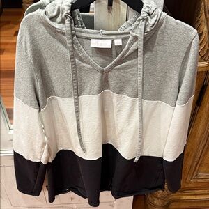 Belle by Kim Gravel Gray, White, and Black Hoodie